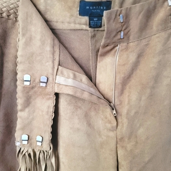 MANTLES Wide Leg Trousers with Tassle Brown Size 10 Petite - Picture 8 of 11